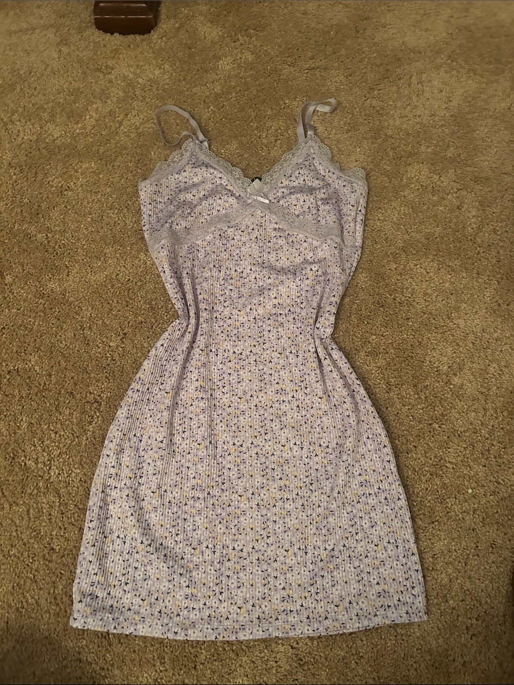 Divided Lavender Speckled Lace-Trim Camisole